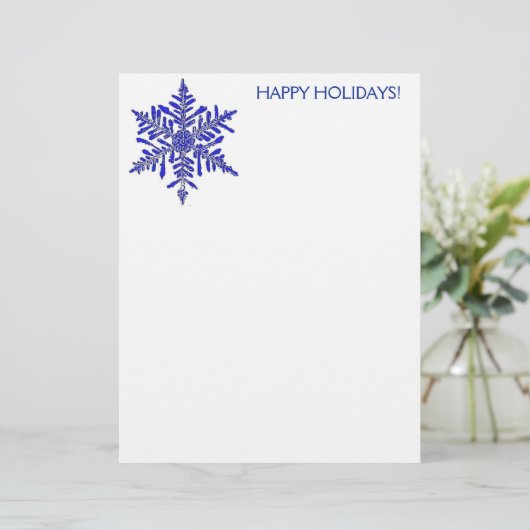 Snowflake Holiday Stationery (Stehend Vorderseite)