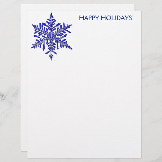 Snowflake Holiday Stationery (Vorne/Hinten)