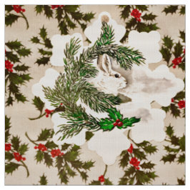 Snowflake Holly Rabbit Stoff