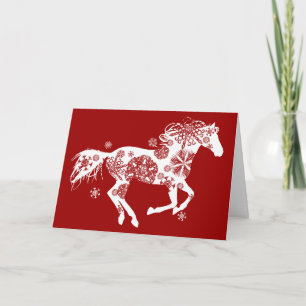 Snowflake Horse Weihnachts Weihnachtskarte Feiertagskarte