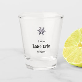 Snowflake I Liebe Custom Lake Winters Schnapsglas