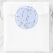 Snowflake Ice Blue Runder Aufkleber (Tasche)