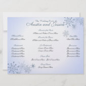 Snowflake Ice Blue Wedding Programm (Rückseite)