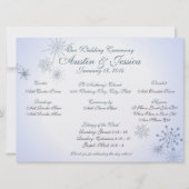 Snowflake Ice Blue Wedding Programm (Vorderseite)