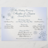 Snowflake Ice Blue Wedding Programm