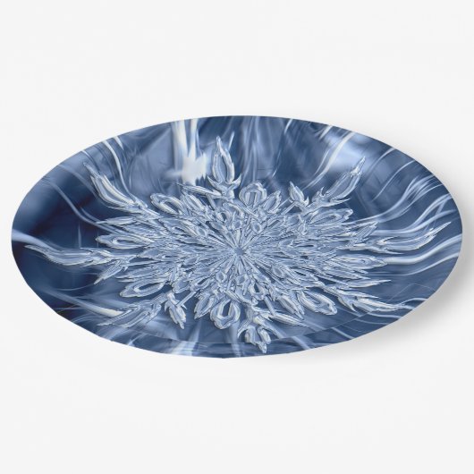 Snowflake Ice Pappteller (Schrägansicht)