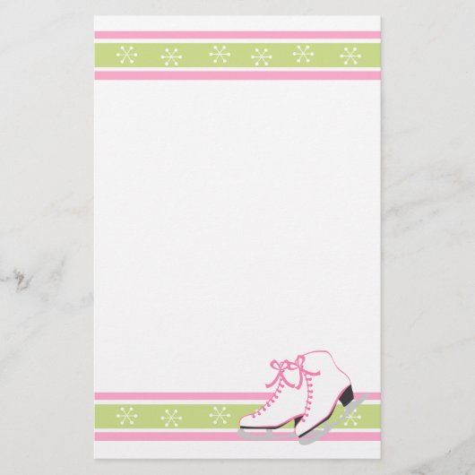 Snowflake Ice Skate Briefpapier (Vorderseite)