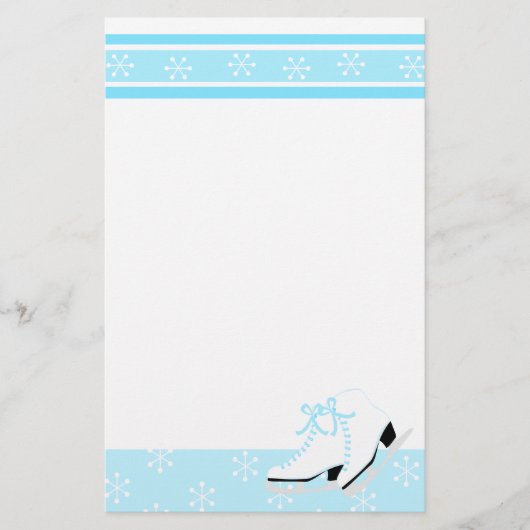 Snowflake Ice Skate Briefpapier (Vorderseite)