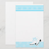 Snowflake Ice Skate Briefpapier (Vorne/Hinten)