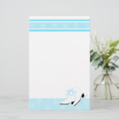 Snowflake Ice Skate Briefpapier (Stehend Vorderseite)