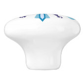 Snowflake Icy Winter Colors Keramikknauf (Seitenansicht)