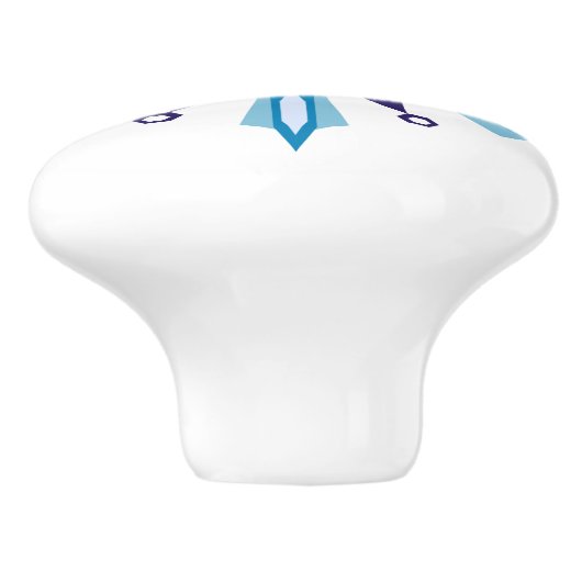 Snowflake Icy Winter Colors Keramikknauf (Seitenansicht)