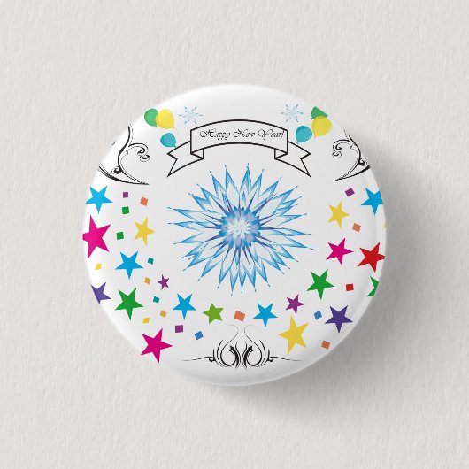 Snowflake im neuen Jahr Button (Vorderseite)