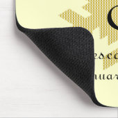 "Snowflake in Gold & White Kariert" - Monogramm (1 Mousepad (Ecke)