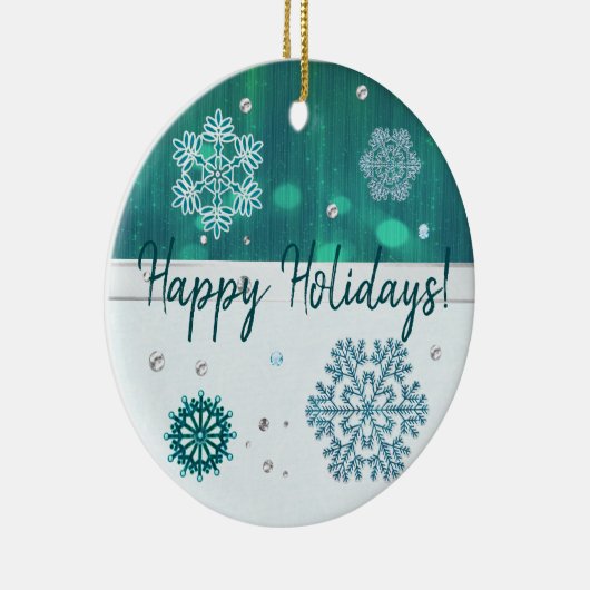 Snowflake Jewele 3D CUSTOM-BOTSCHAFT Keramik Ornament (Rechts)