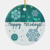 Snowflake Jewele 3D CUSTOM-BOTSCHAFT Keramik Ornament (Vorne)