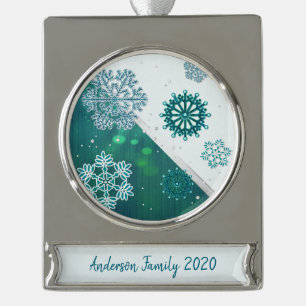 Snowflake Jewelen 3D Banner-Ornament Silber