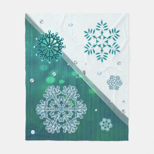Snowflake Jewelen 3D Fleecedecke (Vorderseite)