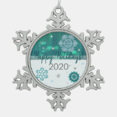 Snowflake Jewelen 3D Schneeflocken Zinn-Ornament (Vorderseite)