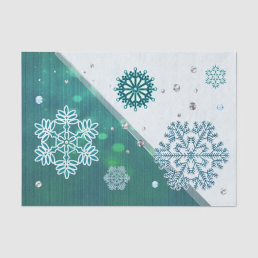 Snowflake Jewelen 3D Seidenpapier (Vorderseite)