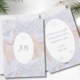 Snowflake JOY Holiday Flat Card – Custom Message Feiertagskarte