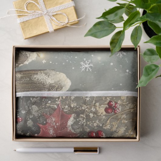 Snowflake-Kardinal Seidenpapier (Geschenk)