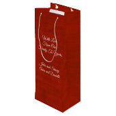 Snowflake Kisses Geschenktüte Für Weinflaschen (Rückseite Schrägansicht)