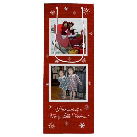 Snowflake Kisses Geschenktüte Für Weinflaschen (Vorderseite)