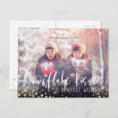 Snowflake Kisses & Heartfelt Wünsche | FOTO Feiertagspostkarte (Vorne/Hinten)