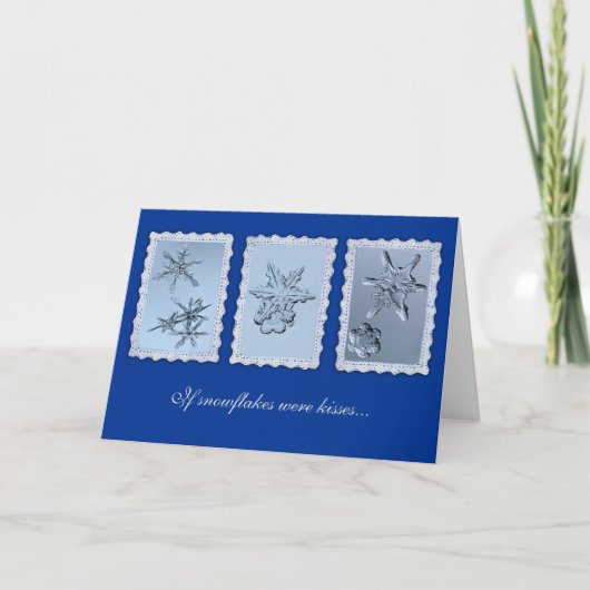 Snowflake Kisses Valentine Karte (Vorderseite)