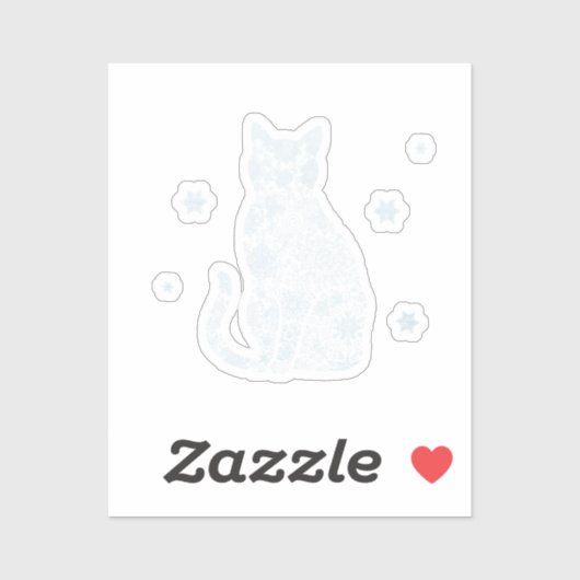 Snowflake Kitty — Minimalist Winter Cat Sticker (Blatt)