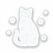 Snowflake Kitty — Minimalist Winter Cat Sticker (Vorderseite)