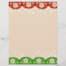 Snowflake Lace Christmas Garland Stationery Briefbogen