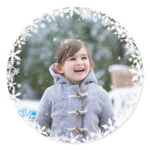 Snowflake Lace Foto Holiday Sticker
