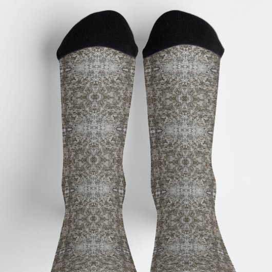 Snowflake Lace Tree Bark Patterned Socken (Oben)