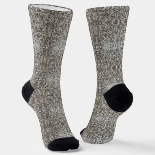 Snowflake Lace Tree Bark Patterned Socken (Gewinkelt)