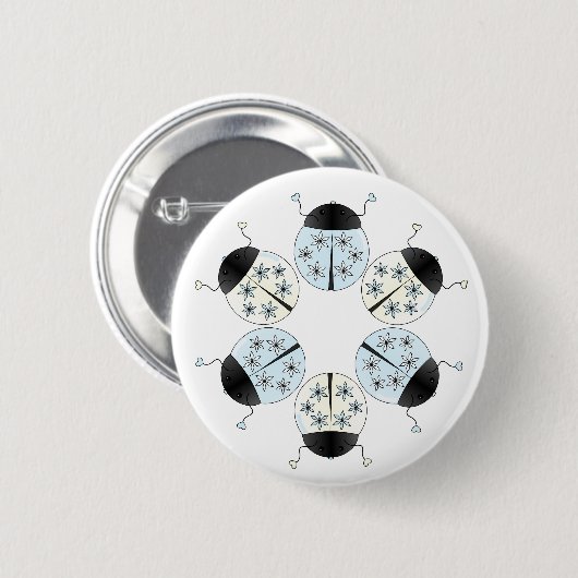 Snowflake Ladybug Button (Vorne & Hinten)