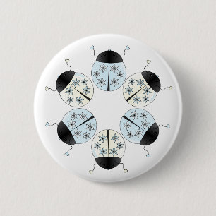 Snowflake Ladybug Button
