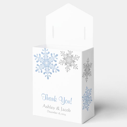 Snowflake Lapis Blue Silver Wedding Danke Geschenkschachtel (Geöffnet)