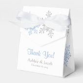 Snowflake Lapis Blue Silver Wedding Danke Geschenkschachtel (Vorderseite)