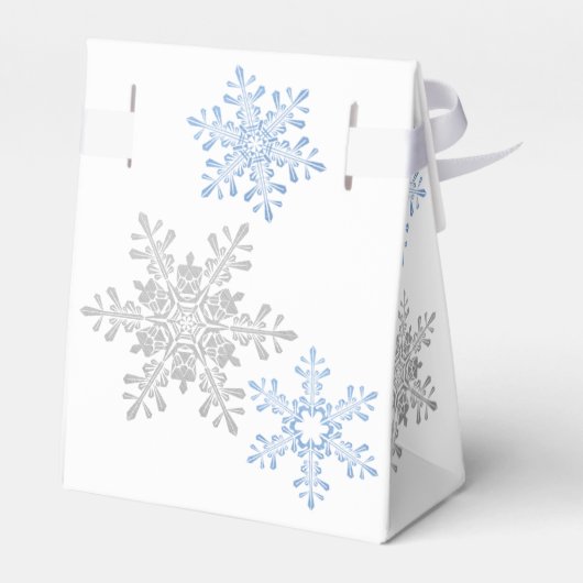 Snowflake Lapis Blue Silver Wedding Danke Geschenkschachtel (Rückseite)