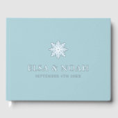 SNOWFLAKE LICHT BLAUE SILVER WINTERWEDING GÄSTEBUCH (Vorderseite)