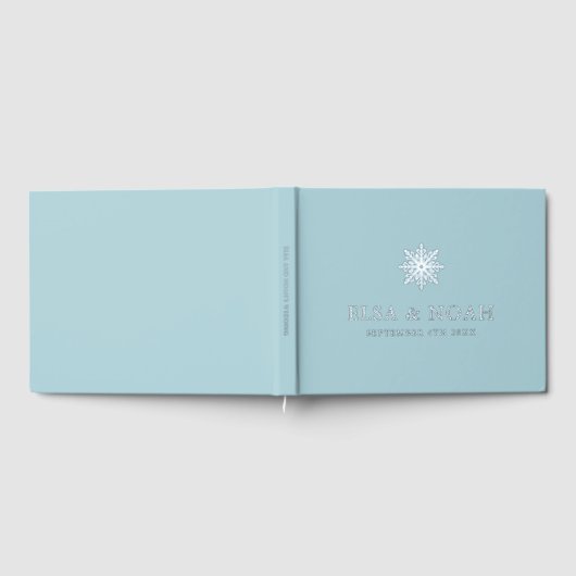 SNOWFLAKE LICHT BLAUE SILVER WINTERWEDING GÄSTEBUCH (Voll)
