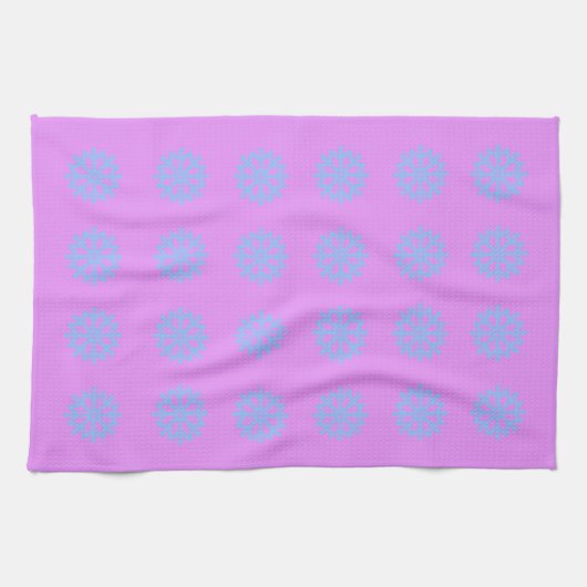 Snowflake Light Blue Winter Festival Pattern Lilac Geschirrtuch (Horizontal)