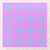 Snowflake Light Blue Winter Festival Pattern Lilac Glasuntersetzer (Vorderseite)