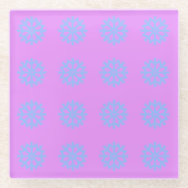 Snowflake Light Blue Winter Festival Pattern Lilac Glasuntersetzer