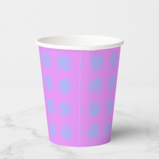 Snowflake Light Blue Winter Festival Pattern Lilac Pappbecher (Rechts)