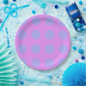 Snowflake Light Blue Winter Festival Pattern Lilac Pappteller (Party)