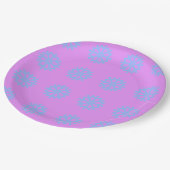 Snowflake Light Blue Winter Festival Pattern Lilac Pappteller (Schrägansicht)