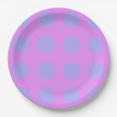 Snowflake Light Blue Winter Festival Pattern Lilac Pappteller (Vorderseite)